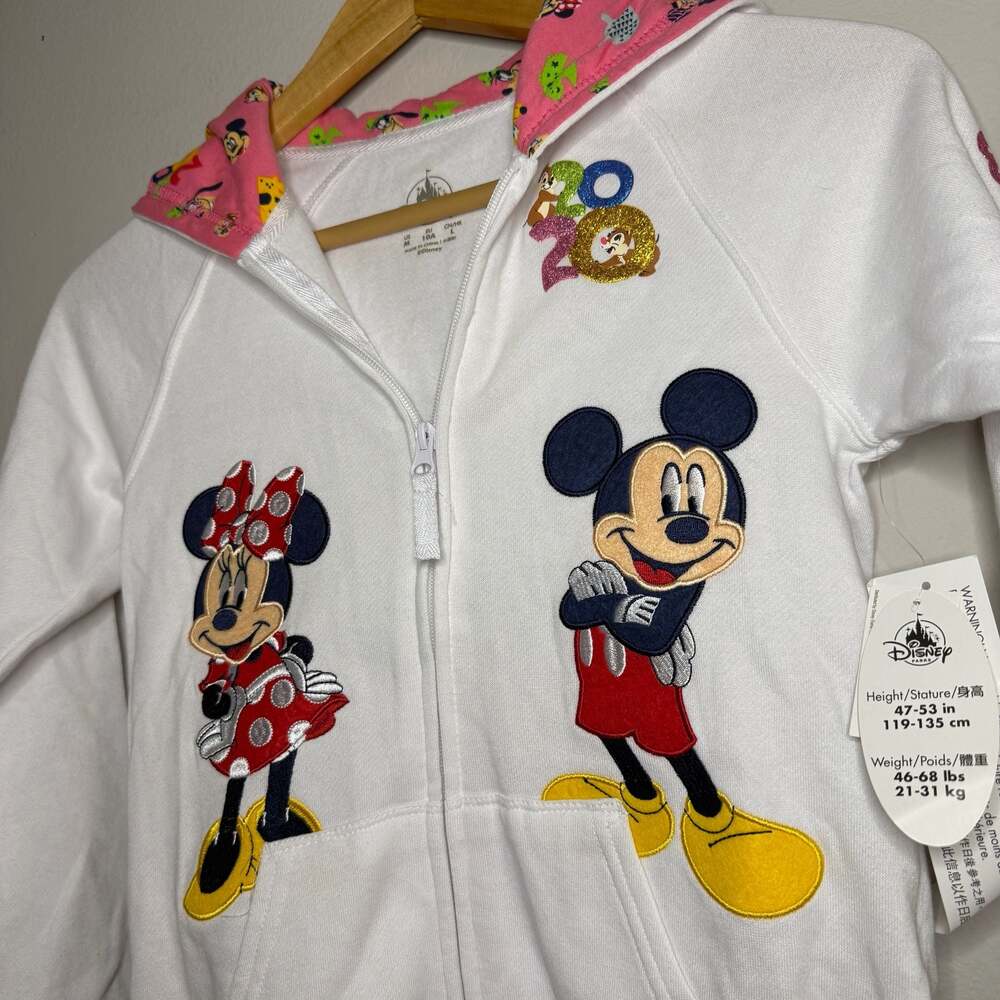 Disney Parks 2020 Youth Zip-Up Hoodie Featuring Mickey, Minnie, and Chip 'n Dale